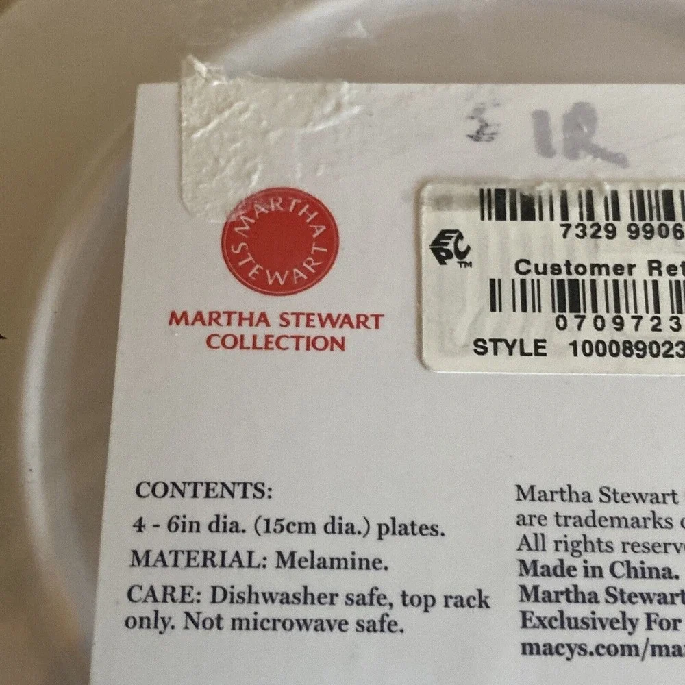 Martha Stewart‎ Collection Cook Out! Melamine Appetizer Plates Set Of 4